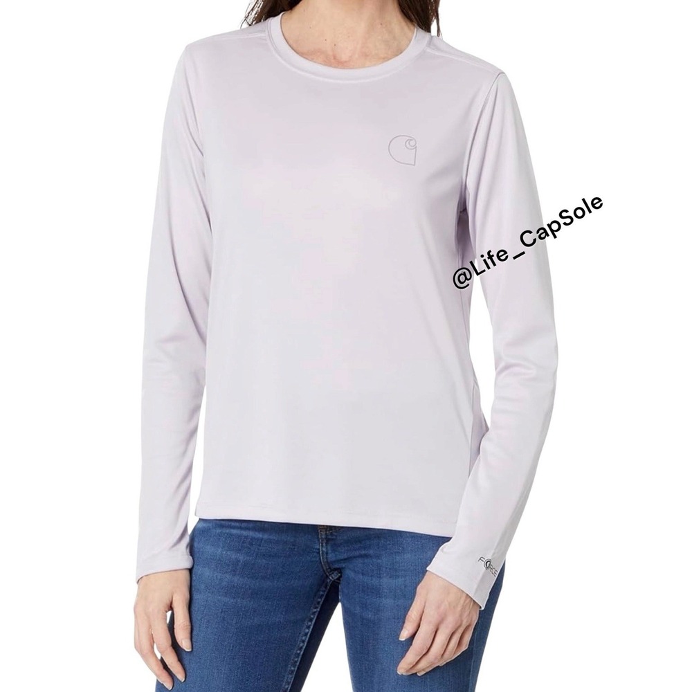 S - Carhartt Force Sun Defender Lightweight Long Sleeve T-Shirt Lilac Haze NWT